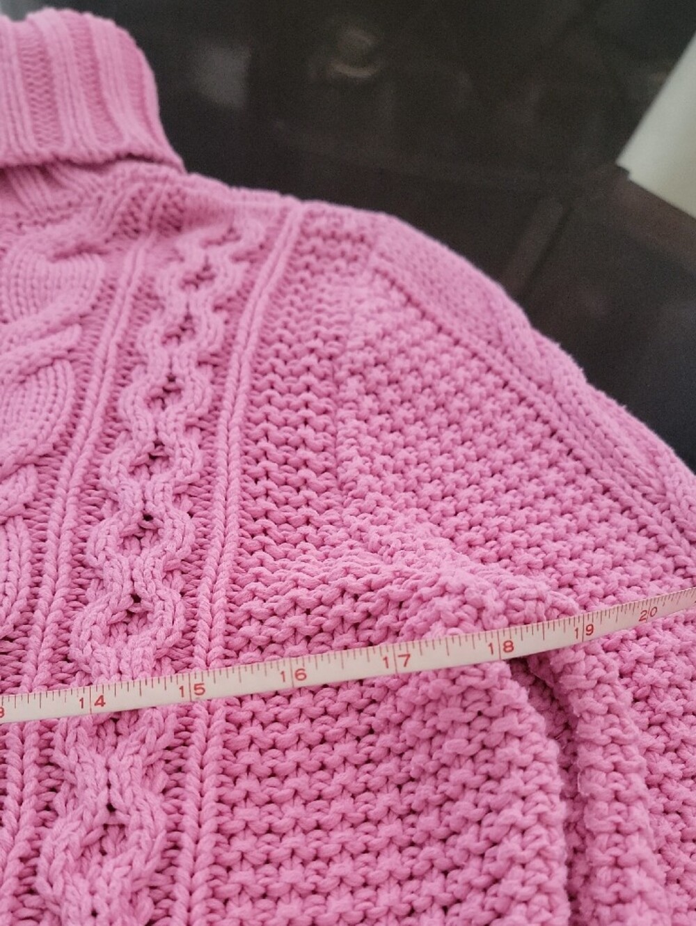 Ralph Lauren Pink Cable-Knit Turtleneck Sweater - Picture 6 of 7